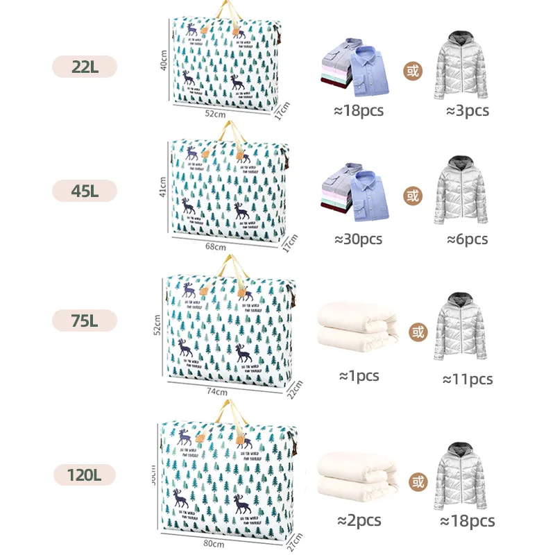 sac de rangement pour couette de grande capacité imperméable et Étanche à l'humidité, emballage
