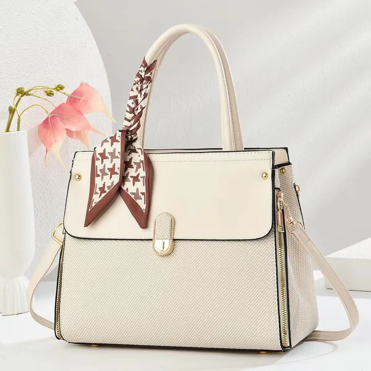 2025 sac à main chic couleur macaron pour femme patchwork en relief spacieux polyvalent poignée supérieure, épaule et sac à main bandoulière