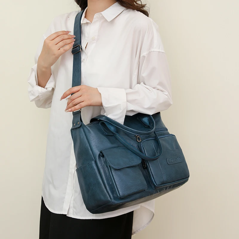 grand sac pour femmes, tendance et à la mode, asymétrique épaule diagonale, polyvalent, pour maman d'âge moyen, multi poches, nouvelle collection 2025