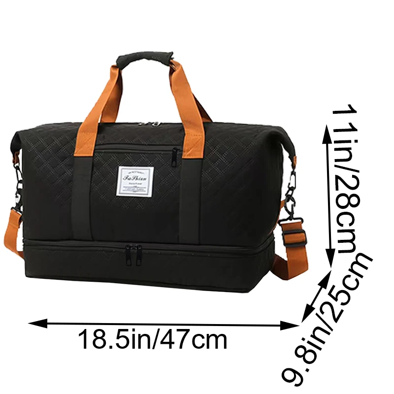 sac de sport matelassé multicolore, multifonctionnel, multi poches, voyage/salle, élégant et pratique