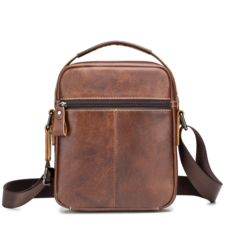 sac à bandoulière en cuir pour hommes, sac à bandoulière multifonctionnel et en cuir de vache de grande capacité, sac à main