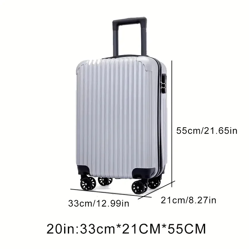 valise à roulettes de 20 pouces, 24 pouces, valise à roulettes à fermeture éclair pour étudiants de grande capacité, valise d'embarquement, valise à roulettes universelle