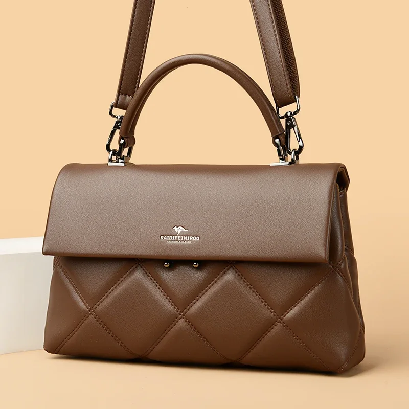 sacs à main coréens en cuir souple pour femmes, sacs à bandoulière polyvalents, créateur de marque de luxe, mode initiée pour dames, nouvelle tendance