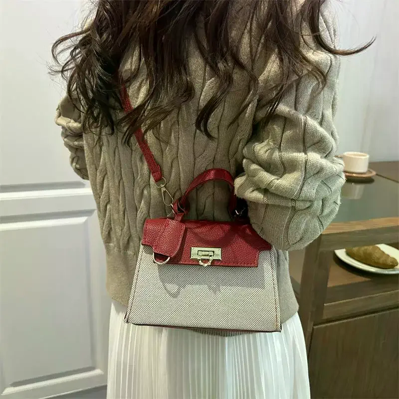 sac fourre tout rétro tout en un pour femmes de classe supérieure, sac à bandoulière double ton, sac à main élégant, sac fonctionnel, cadeaux de poche pour dames.