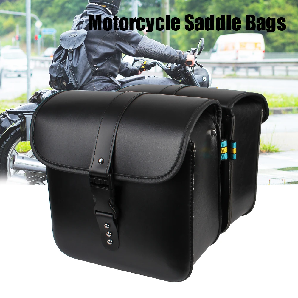 sac à outils de rangement de moto en cuir pu, sacoche de selle latérale, valise de bagage de queue de moteur, précieux de voyage