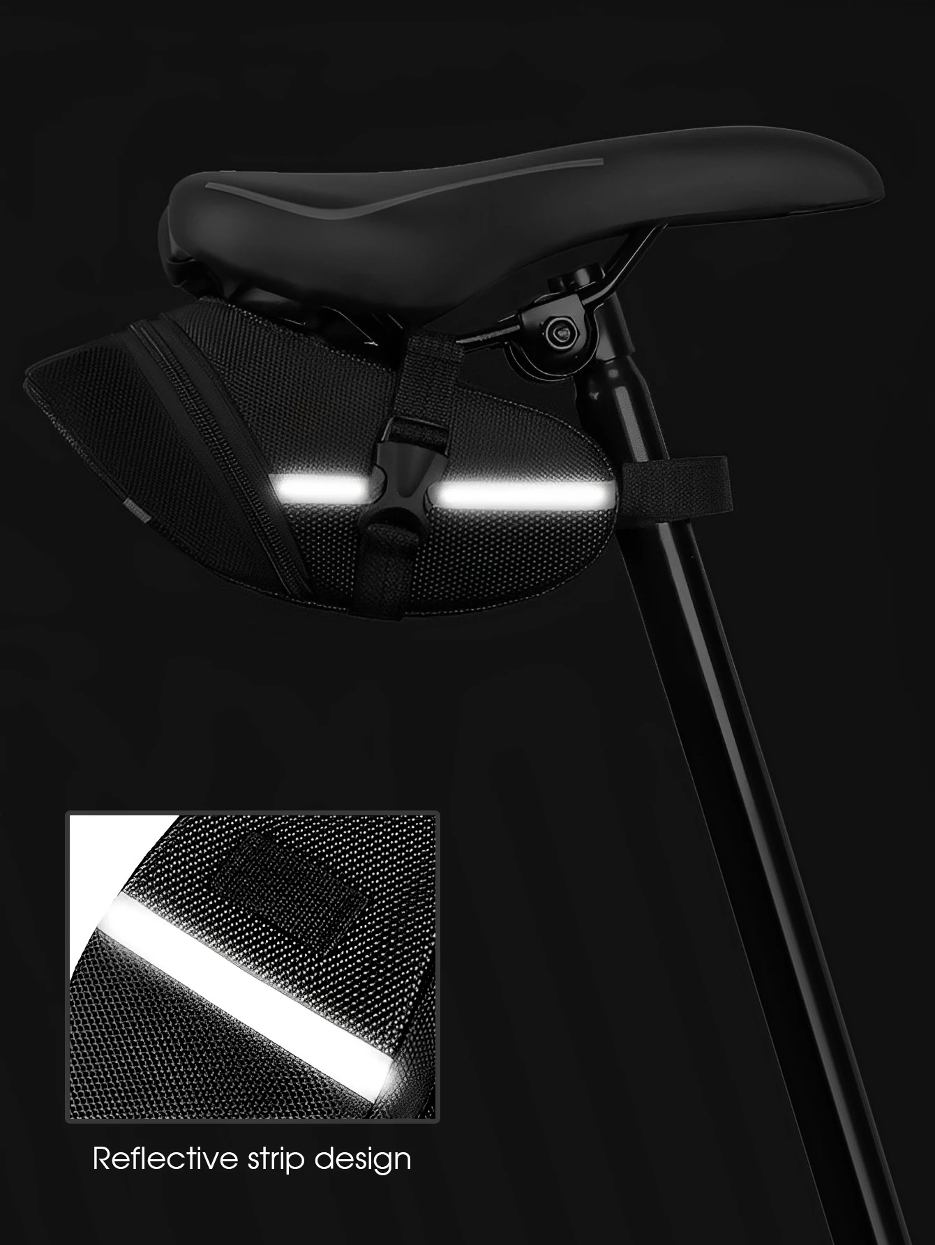 sac de selle de vélo, 1 pièce, sac arrière de vélo de montagne, sac de coussin de vélo, sac de rangement pliable, accessoires d'équipement de cyclisme