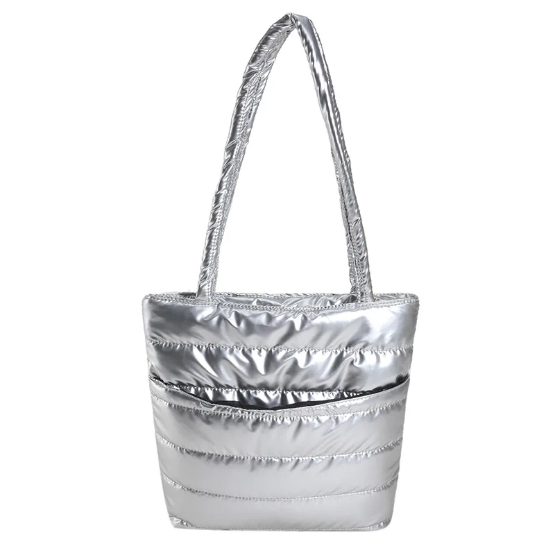 sacs pour femmes hiver vers le bas sacs à main coton rembourré espace mobile brillant femme polyester épaule sac à main pas cher bolsas para mujeres