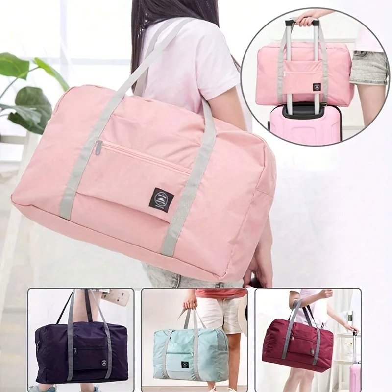 1 ensemble de sacs à bagages de voyage pliables de grande capacité, sac de fitness extensible, bagage de sport, enregistrement des bagages du week-end, bagages