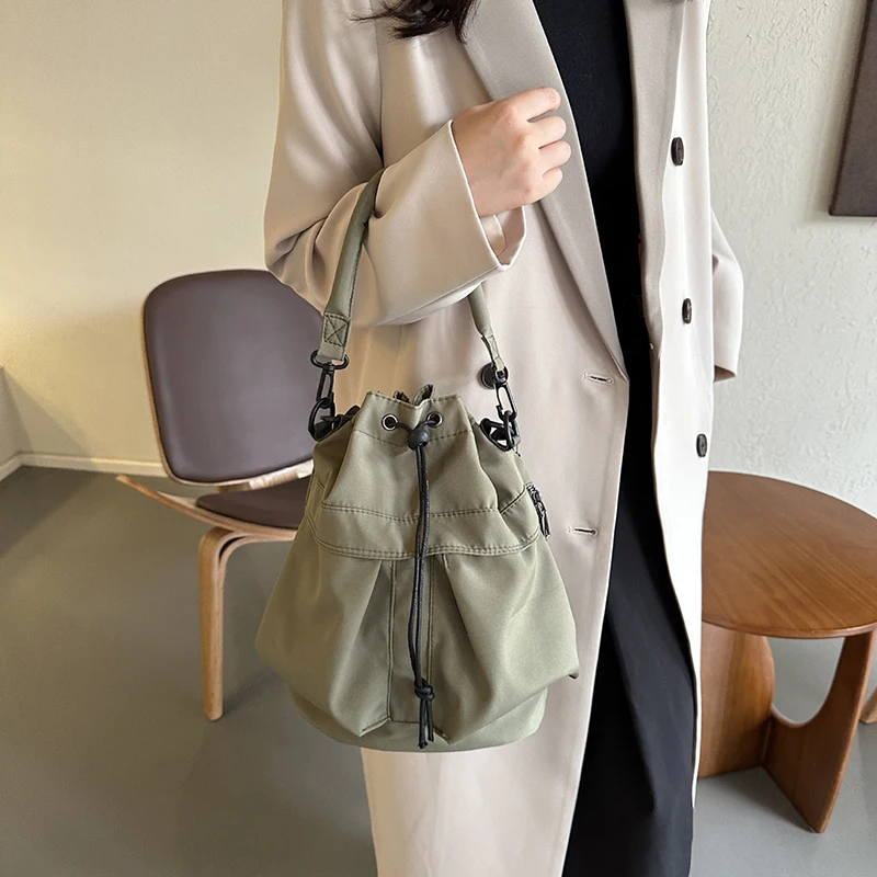 1 pièces femmes jachère grande capacité main cordon unique épaule bandoulière sac seau sac à main sac à bandoulière