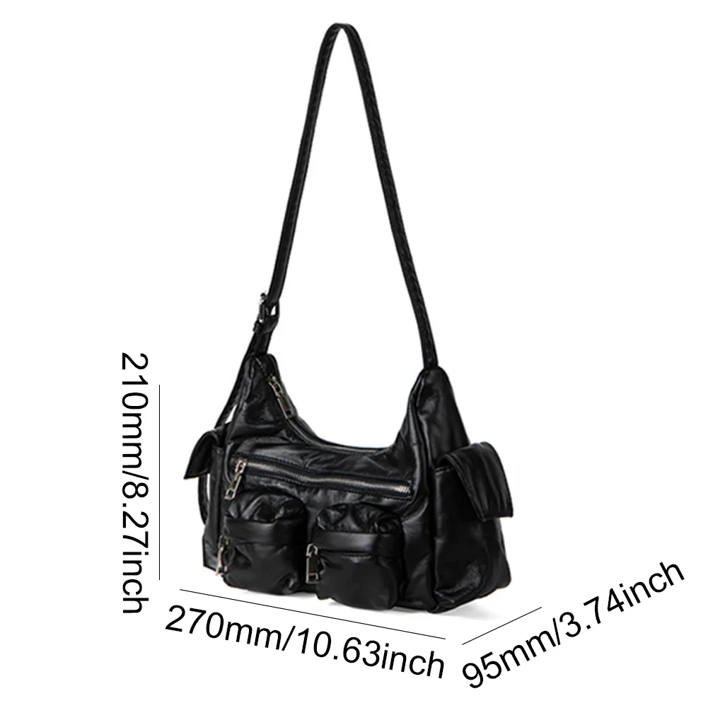 sacs à bandoulière de grande capacité pour femmes, sacoche multi poches en cuir rétro pour les déplacements, sac à bandoulière solide et polyvalent pour dames