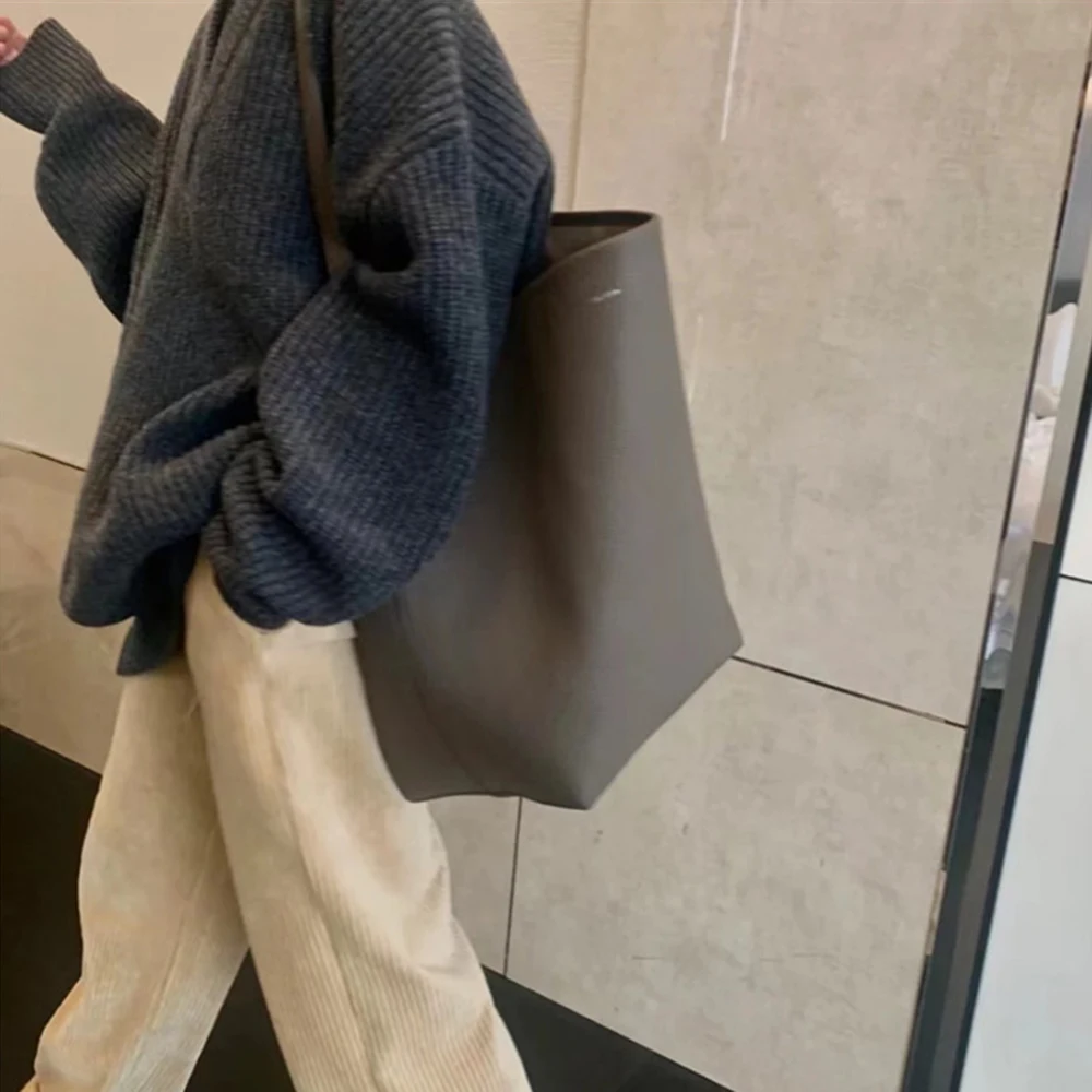 cartable de grande capacité pour femmes, fourre tout simple à bandoulière, shopping, rangement en plein air, sac de courses, fournitures de meubles