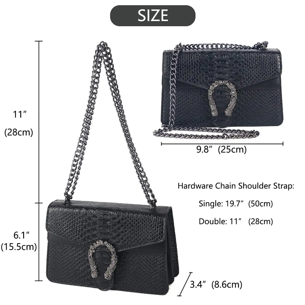sac à bandoulière sac à bandoulière et sac à main cartable pour femmes mode serpent imprimé chaîne sac à main de luxe en cuir pu