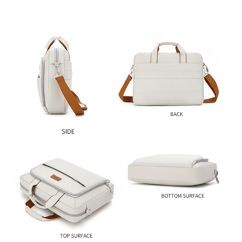 sac d'ordinateur de grande taille, mallette de transport à la mode avec coussin d'air, entièrement enveloppe le compartiment d'ordinateur