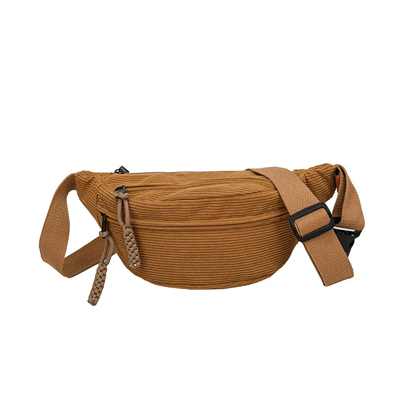 nouveau sac de poitrine simple à la mode couleur unie fanny pack sac de sport décontracté sacoche en velours grande capacité étudiant