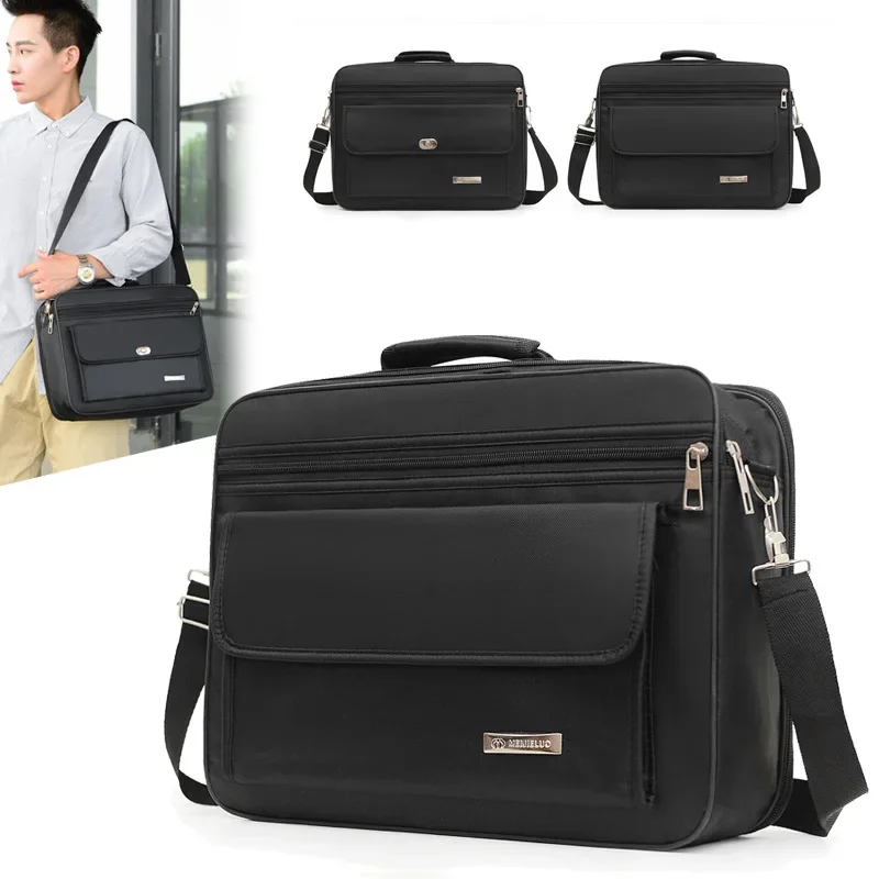 porte documents de grande capacité, essentiels de voyage, rangement pour ordinateur portable, sac diagonal, voyages d'affaires, tissu oxford, accessoires d'organisation de documents