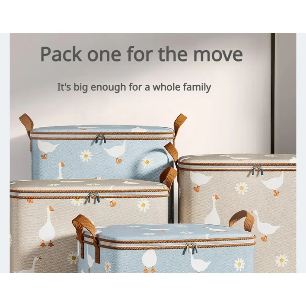 sac de rangement pour couette de vêtements, grande capacité, pour le ménage, dortoir mobile, motif de dessin animé, polochon, ceinture d'emballage