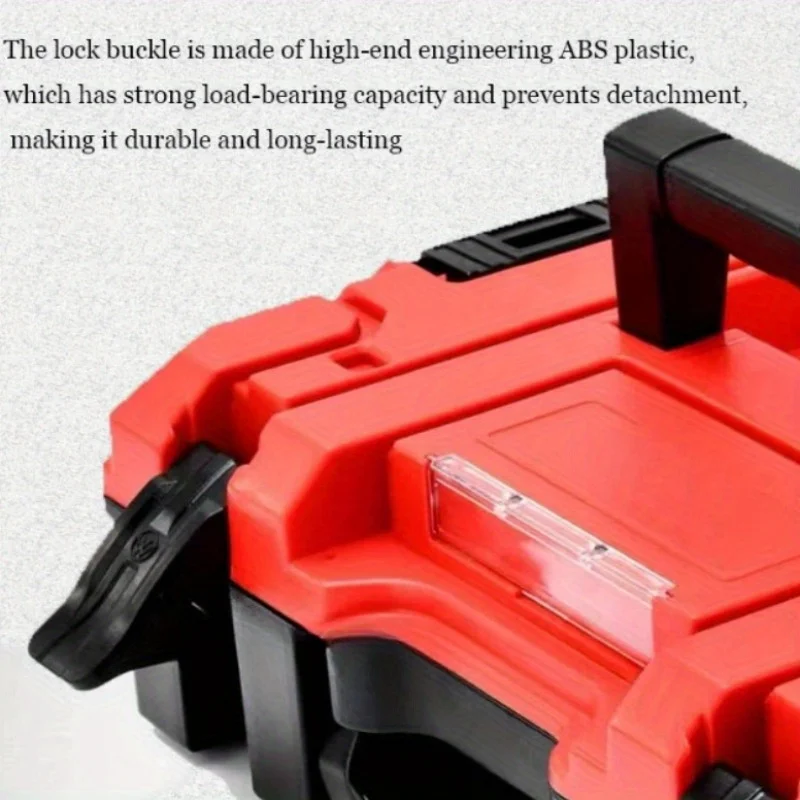 boîte à outils empilée en plastique, valise multifonctionnelle, boîte à outils de rangement de matériel, organisateur d'outils portables pour électricien charpentier