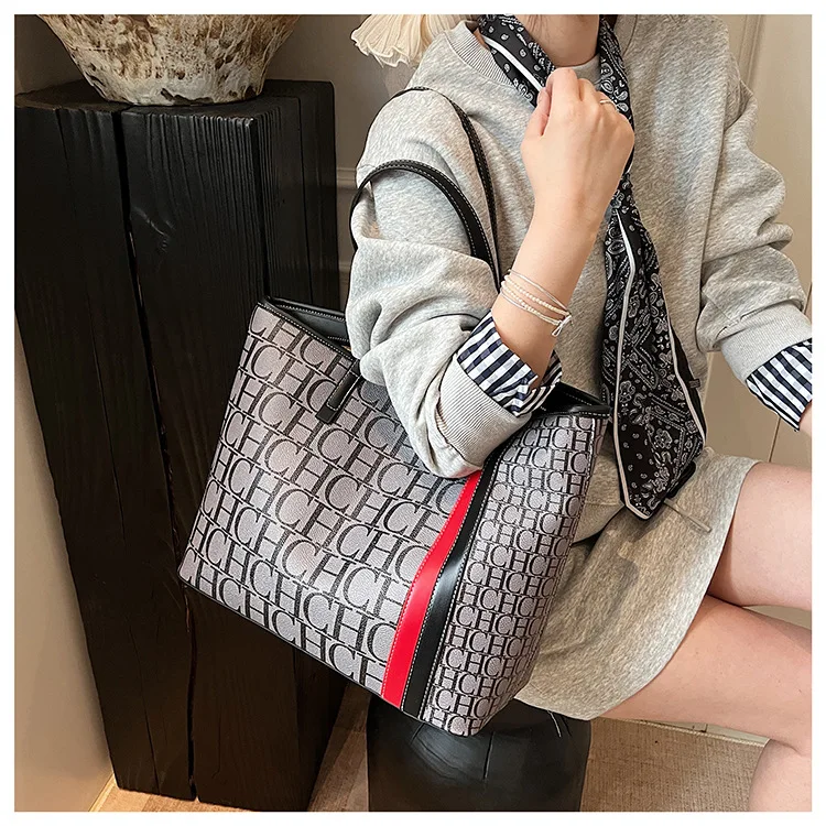 sac fourre tout classique pour femmes, sac de travail spacieux de grande capacité, tendance, look haut de gamme, sac à main à bandoulière simple pour le shopping et les voyages