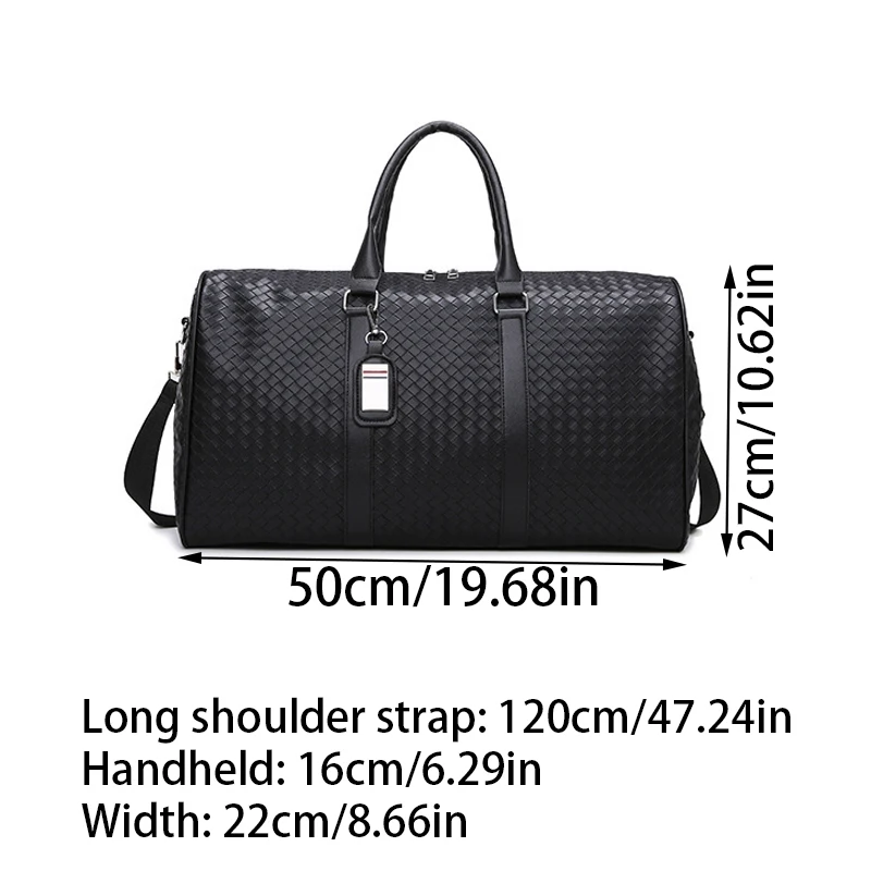 sac de voyage de grande capacité, en cuir pu, conçu comme un sac à bandoulière simple/double, sac de voyage multifonctionnel