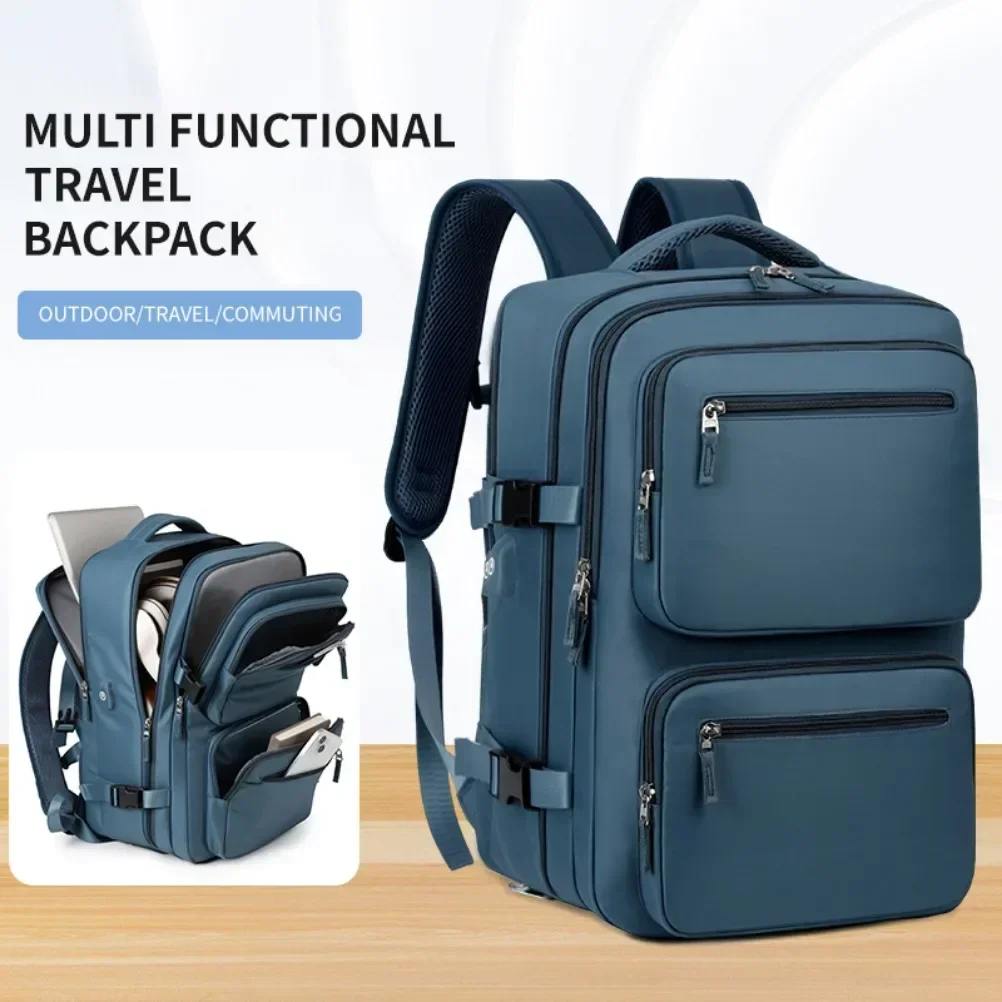 grand sac à dos de voyage élargi pour femmes et hommes, sac de cabine multifonctionnel pour avion, étanche, avec chargement usb