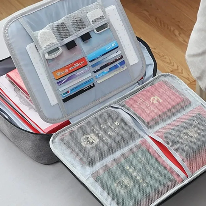 sac de rangement de documents multicouches de grande capacité avec serrure, valise d'évaluation de fichiers de certificat, étui à bombes de passeport, maison et voyage