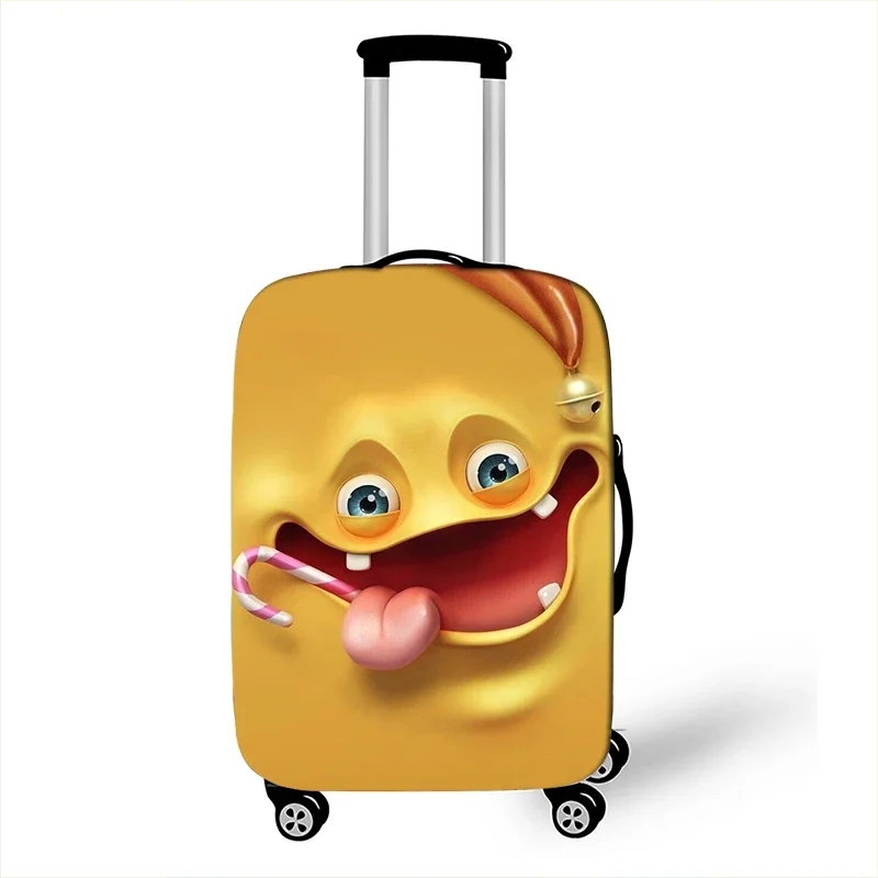 housse de bagage avec impression d'expression drôle, gaine de protection pour valise de voyage, étuis anti poussière élastiques adaptés aux accessoires de bagages de 18 à 32 pouces