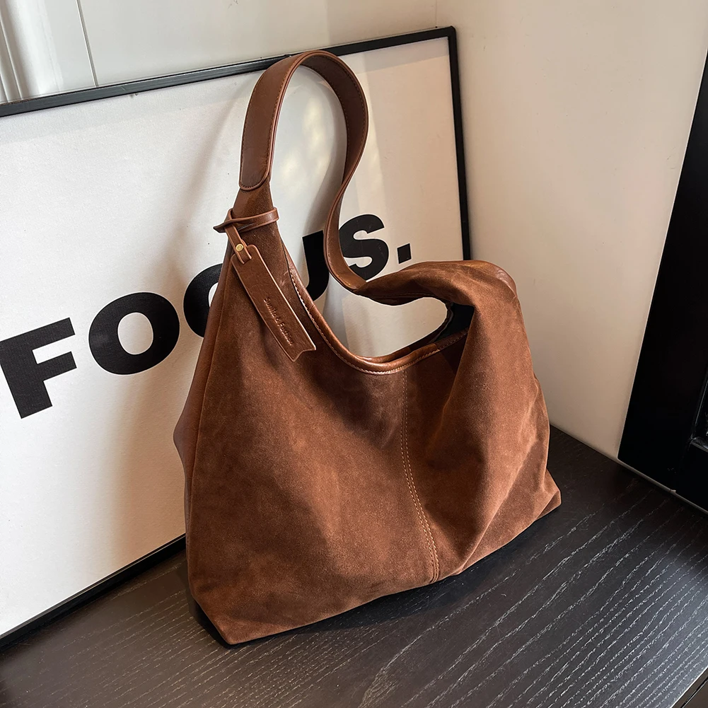 sac hobo vintage en daim pour femmes, fourre-tout de grande capacité, sac à main automne-hiver 2021, sacs à bandoulière pour les déplacements, tendance, sac sous les bras