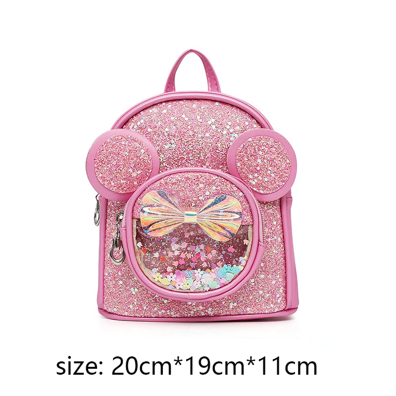 Mignon enfants sac mode paillettes maternelle sacs à dos pour bébé filles dessin animé souris sac à dos décontracté princesse sac filles cadeaux