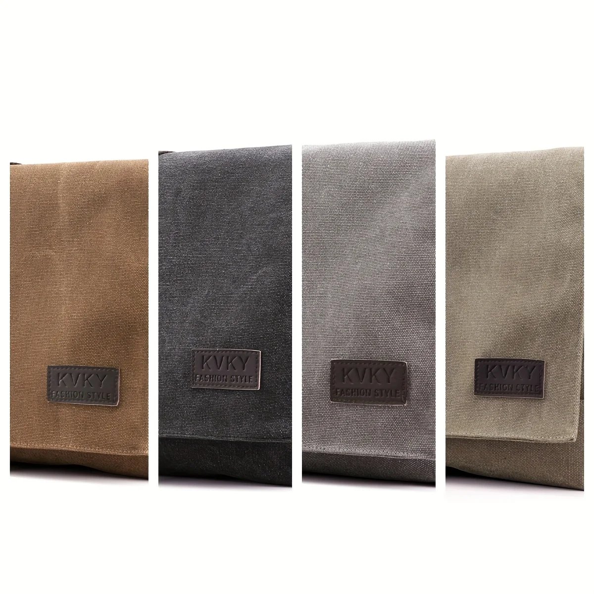 sac messager en toile marron – léger, durable, sangle réglable. parfait pour les déplacements, les voyages et l'utilisation quotidienne.