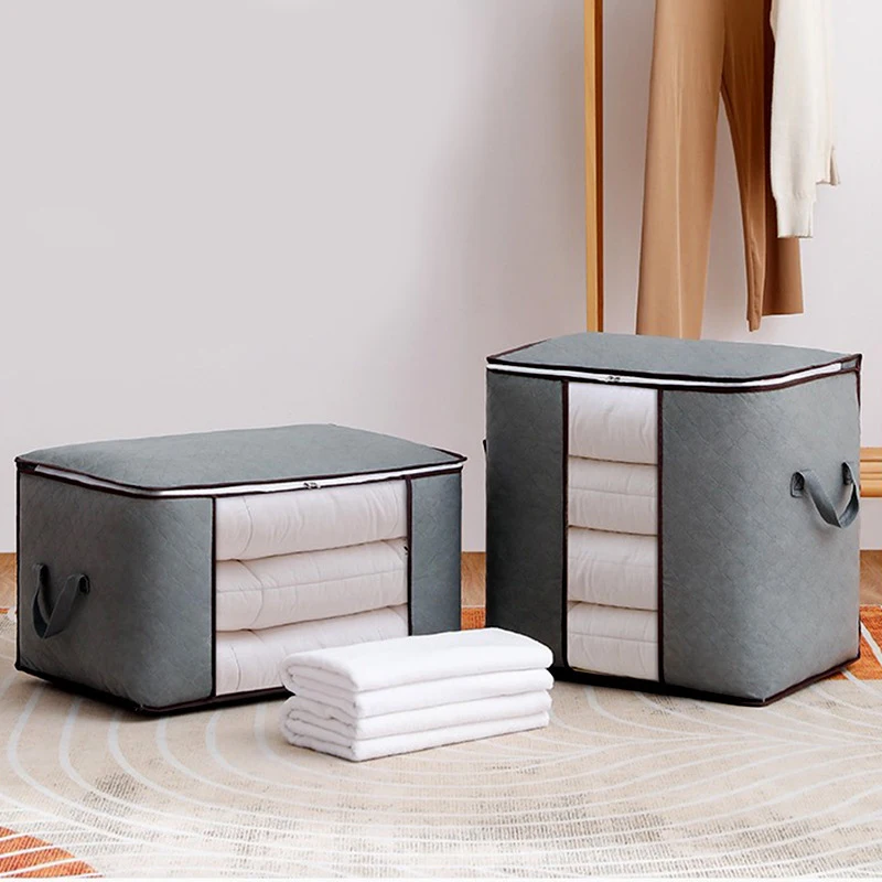 sac de rangement pour couverture et couette, sac à poussière, vêtements et articles divers, sac à fermeture éclair avec poignée, 1 pièce