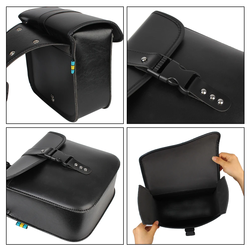 sac de dégager latéral en cuir pu, sac à outils de rangement de moto, sac précieux d'équitation de moto, valise de bagage de queue de moteur, voyage