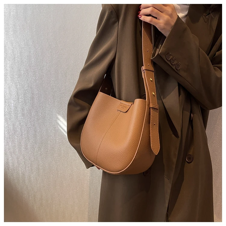 sacs à main vintage pour femmes, sac à bandoulière en cuir pu souple avancé, fourre tout seau de grande capacité, large sangle unique