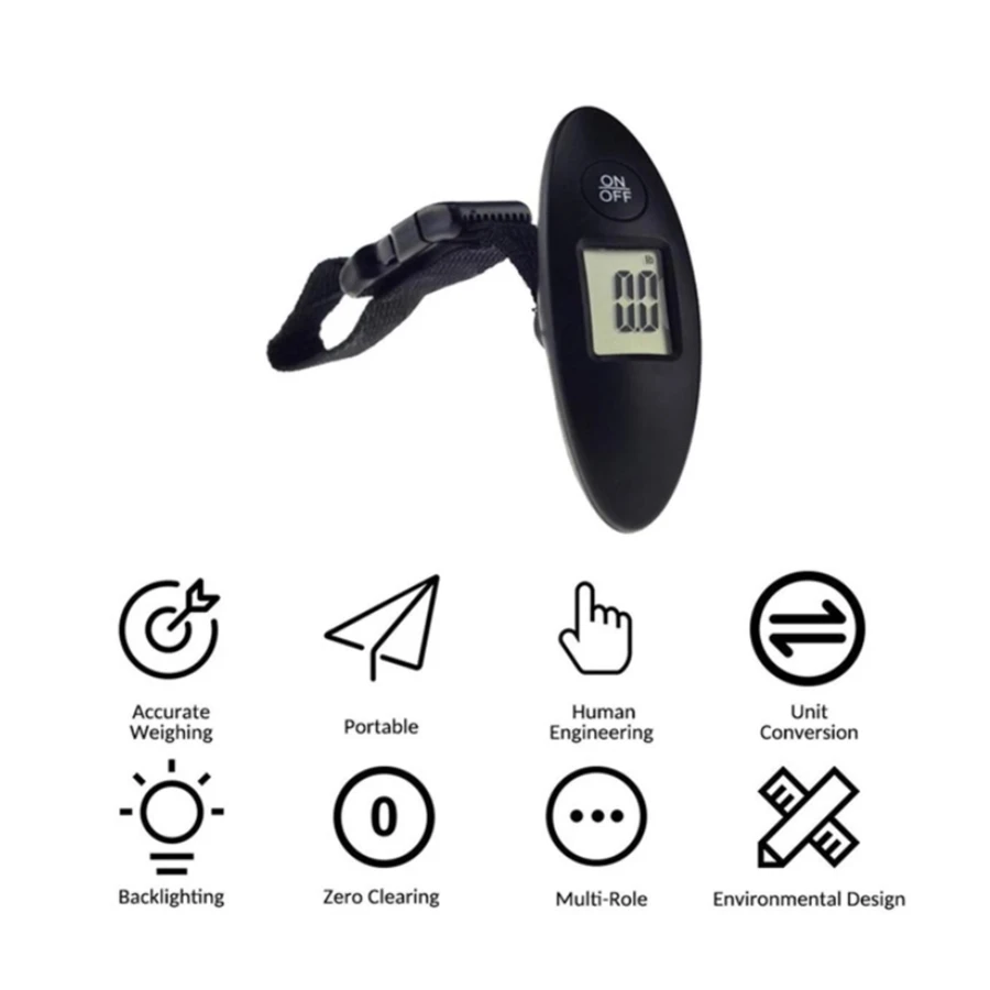 balance à bagages portable 40kg/100g, balance numérique suspendue de voyage de haute précision avec ceinture en sangle, bagages électroniques numériques lcd