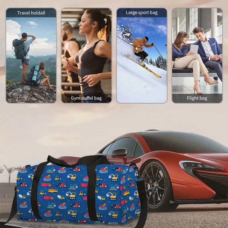 sac à bagages de grande capacité pour camion pelle, pour garçons et filles, meilleurs cadeaux, sacs de voyage de dessin animé 3d, sac à main pour enfants