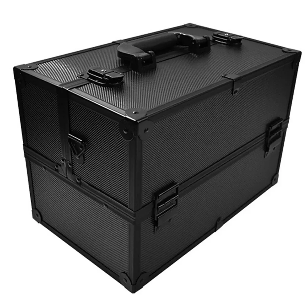 valise de maquilleur professionnel, trousse de vanité en alliage d'aluminium, boîte de rangement de cosmétiques, fourre-tout de manucure, sac à main de voyage à 3 étages