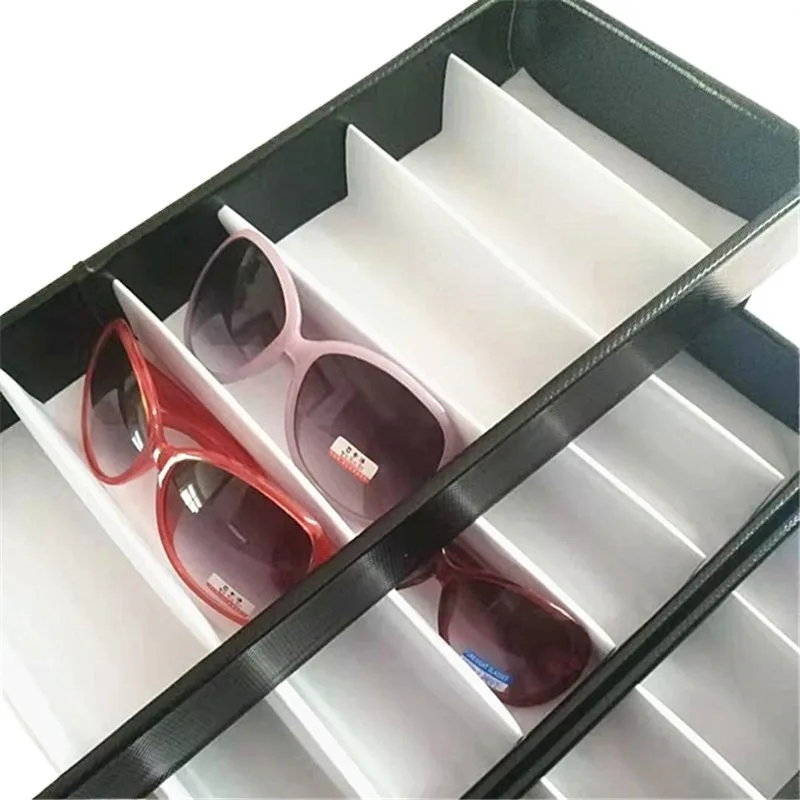 Étui à lunettes de grande capacité, pochette de rangement portable pour lunettes de soleil, verrouillage par mot de passe en cuir, organisateur de couverture de lunettes, valise pour lunettes de soleil