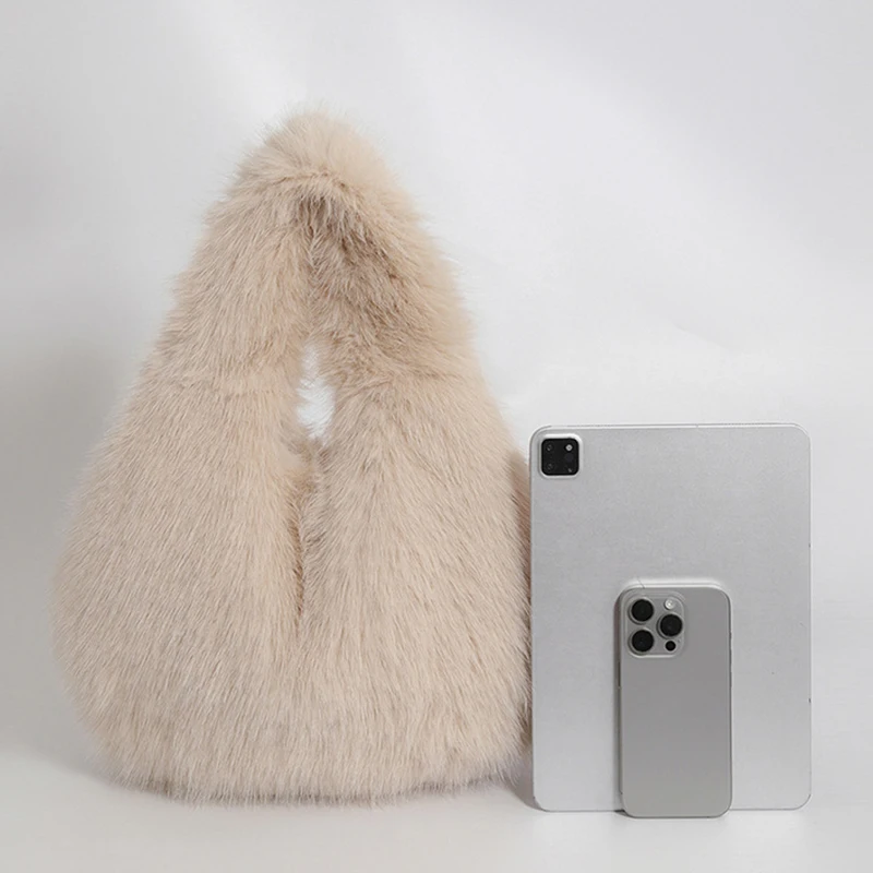 petits sacs à poignée hobo pour femmes, sacs à bandoulière de styliste, sac à main et sacs à main en fourrure, sac en peluche mignon à la mode