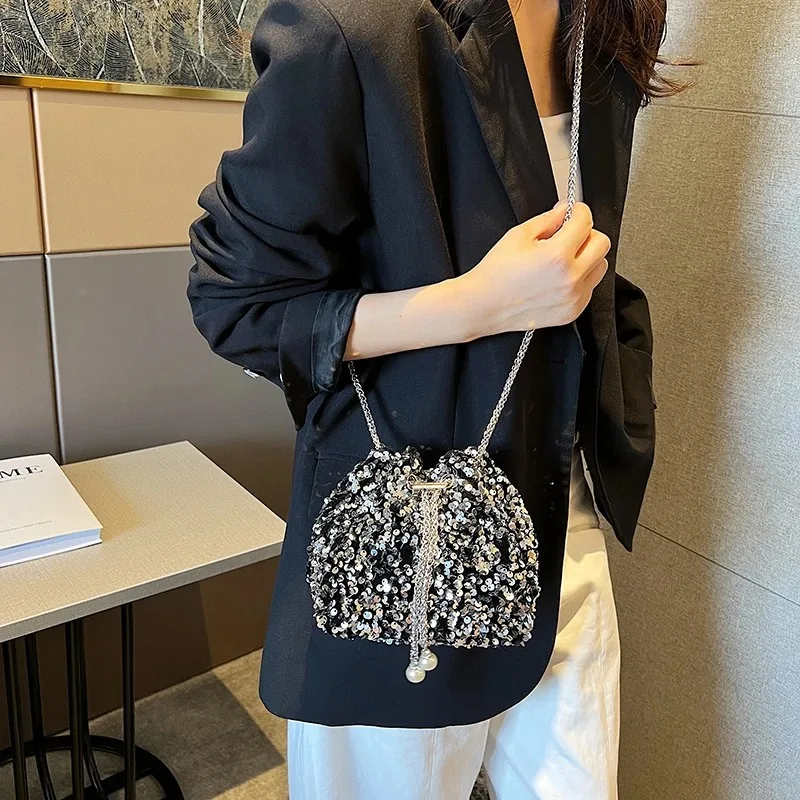 sac à main polyvalent pour femmes, avec sangle réglable, sac seau à cordon de serrage, sac à bandoulière décontracté de grande capacité