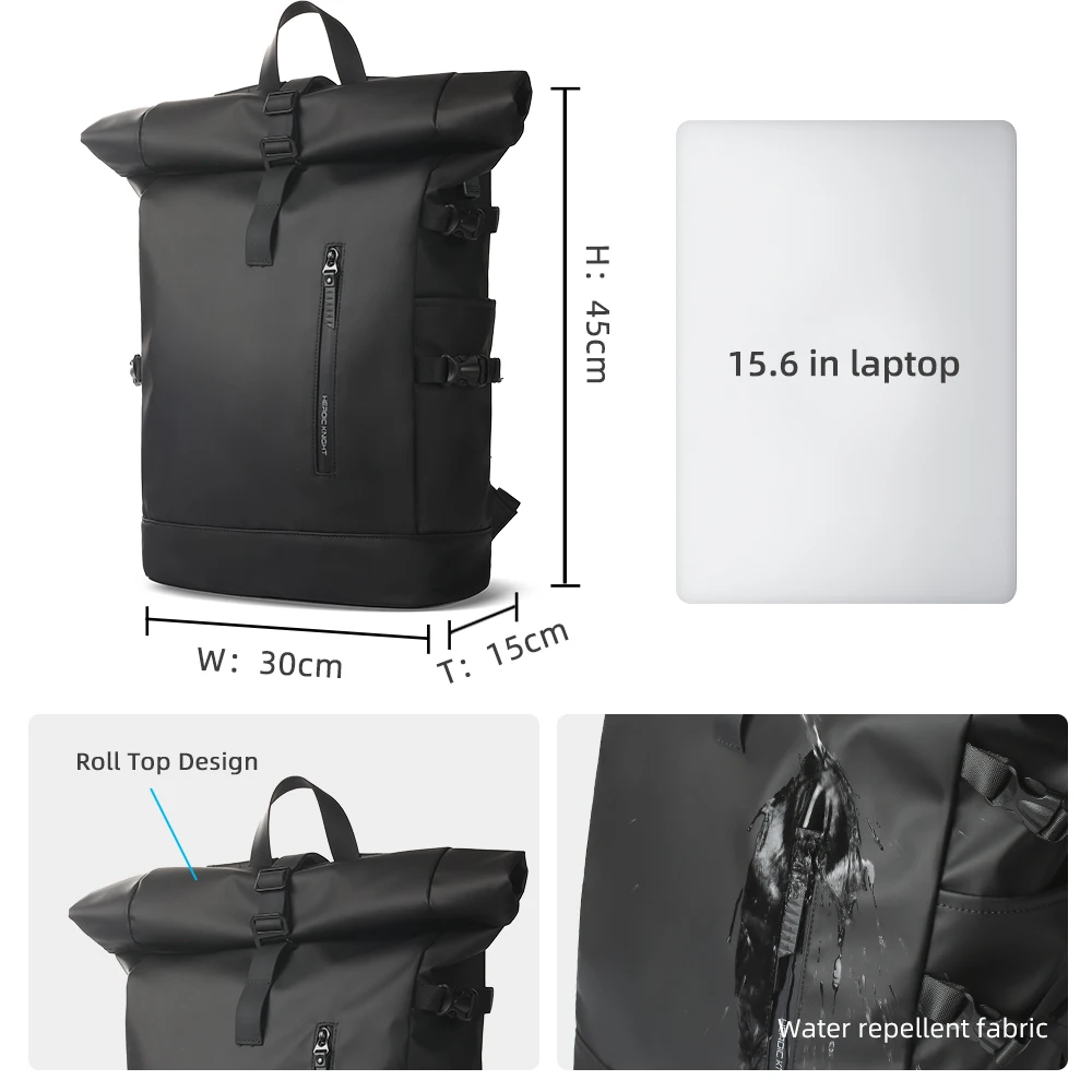 hk sac à dos de voyage extensible hommes grande capacité étanche 15.6 "sac pour ordinateur portable sac à dos de randonnée sac à dos de cyclisme avec port usb
