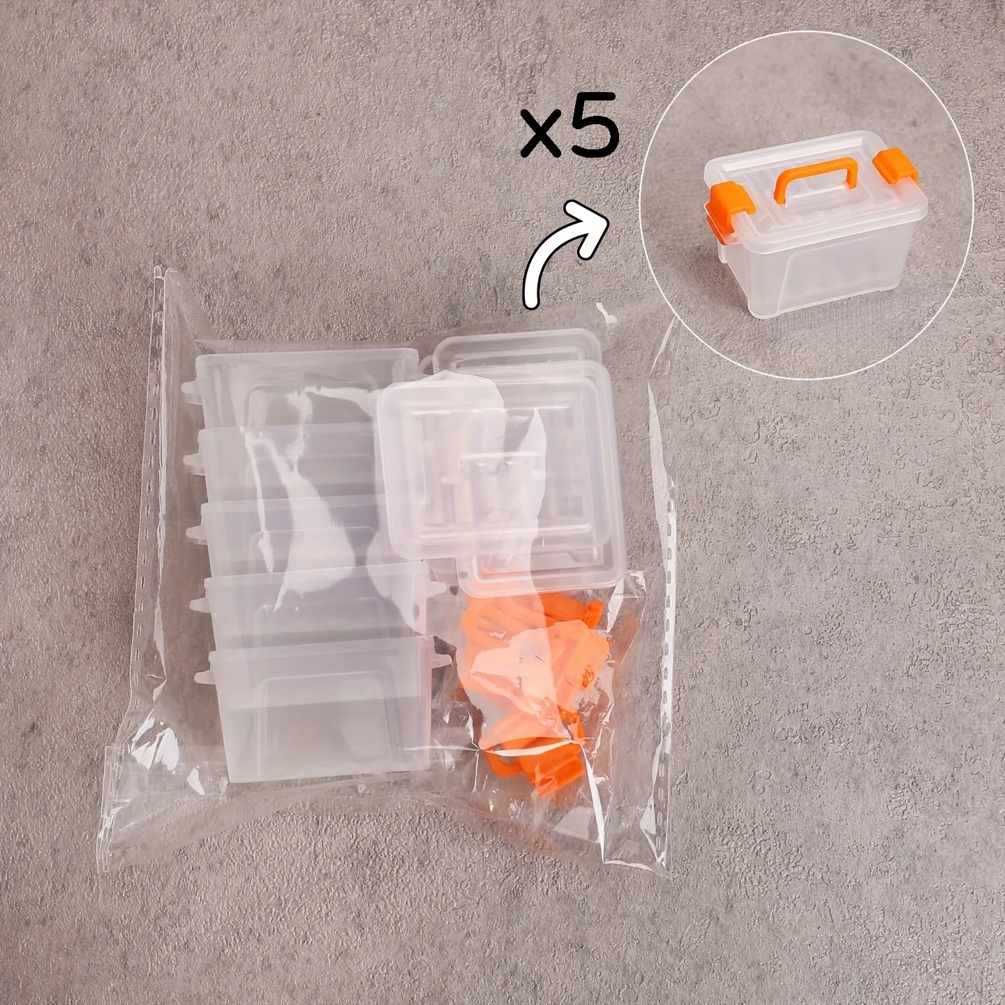 5 mini boîtes de rangement de style valise: boîtes de rangement transparentes pour petits articles, accessoires de bricolage de scène miniature