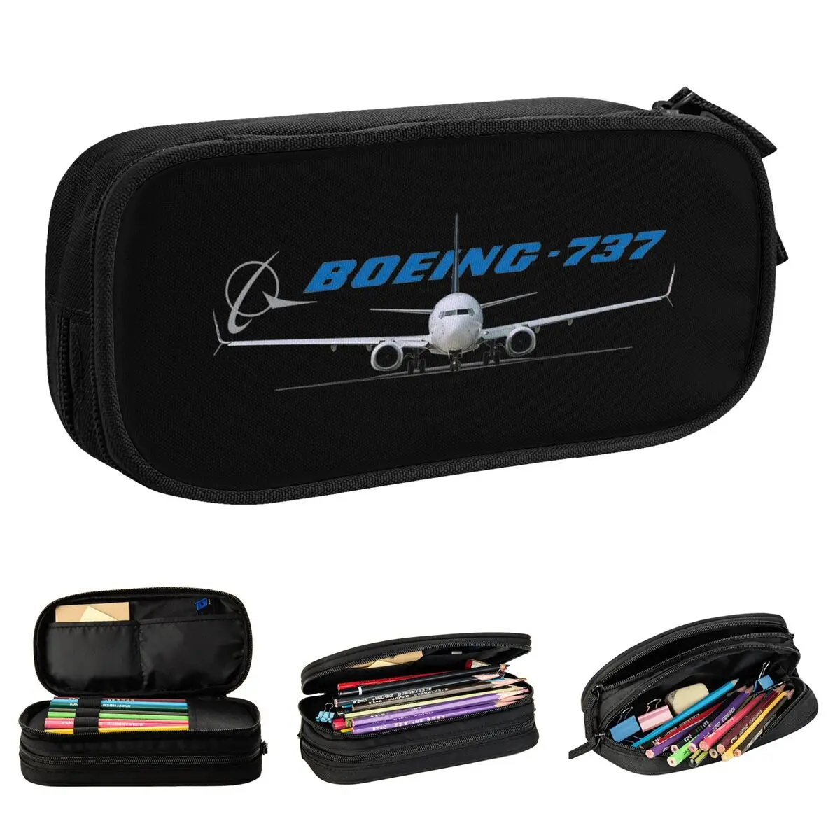 étuis à crayons créatifs airbus 737, boîte à crayons d'avion, stylo pour étudiant, grand sac de rangement, papeterie cadeaux scolaires pour étudiants
