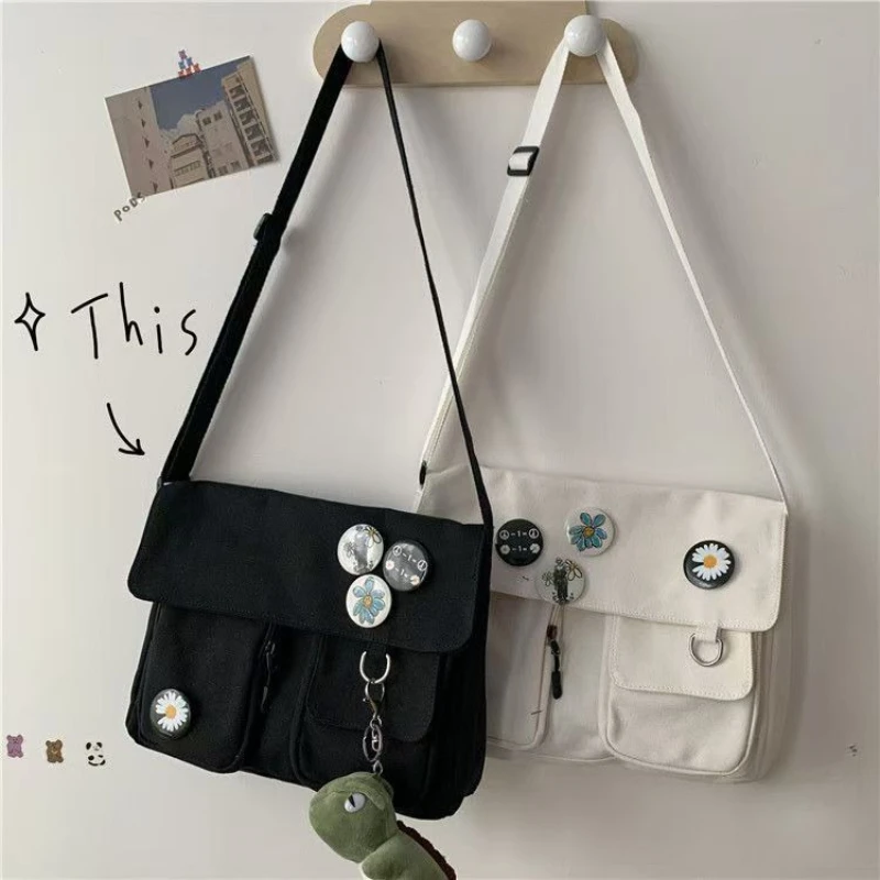 femmes simple messager sacoche décontractée dames sacs à main sac à bandoulière pochette filles doux imprimé toile croix sacs d'école sacs à main
