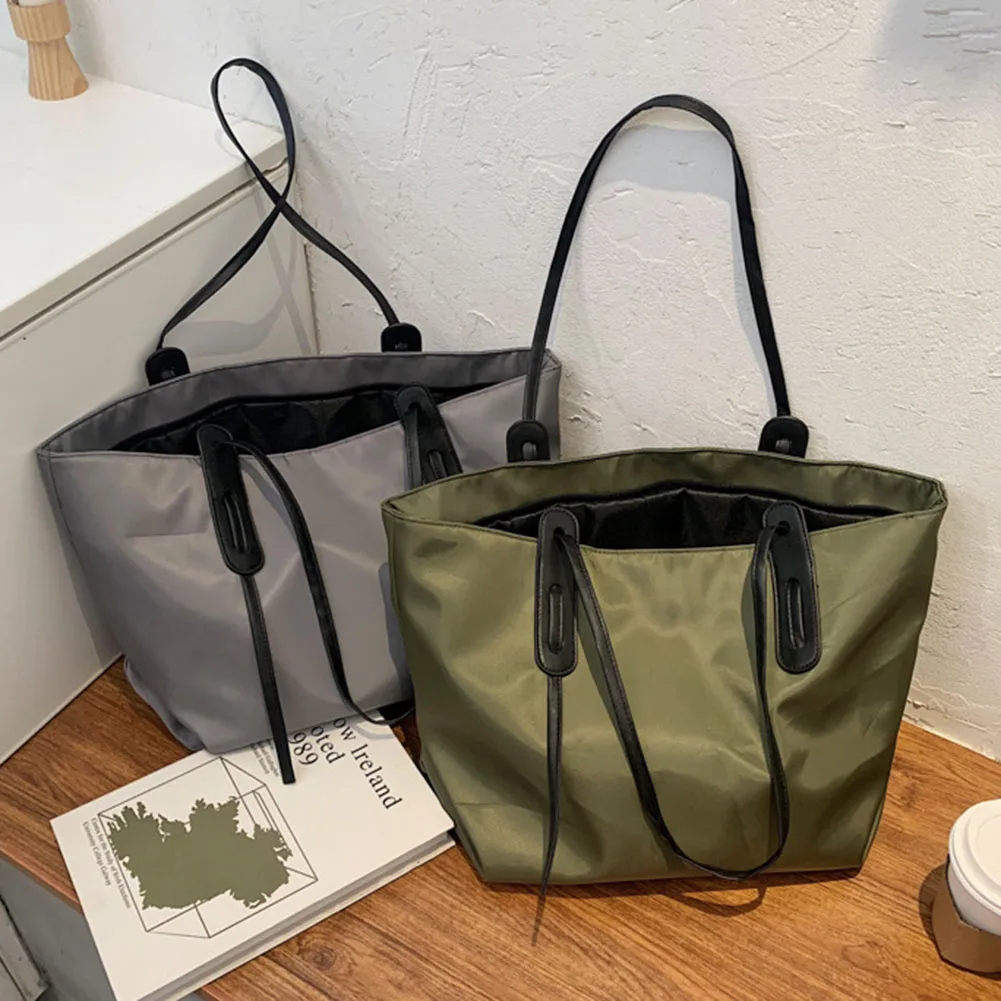 sac fourre tout en nylon pour femme, grande capacité, initié, sac à main cartable avec fermeture éclair, document solide pour le travail, le voyage, le shopping