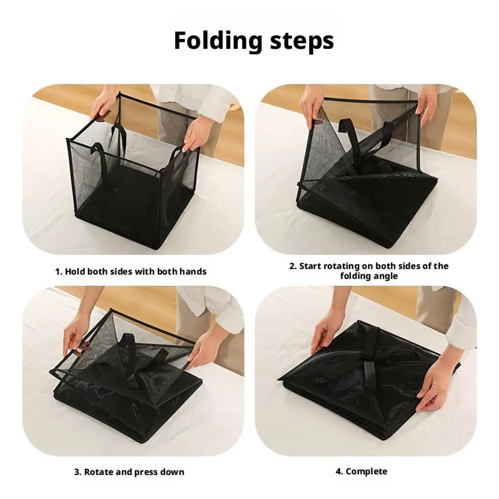 panier à linge carré pliable, durable, respirant, sac de rangement en maille de grande capacité, panier à linge simple pour salle de bain