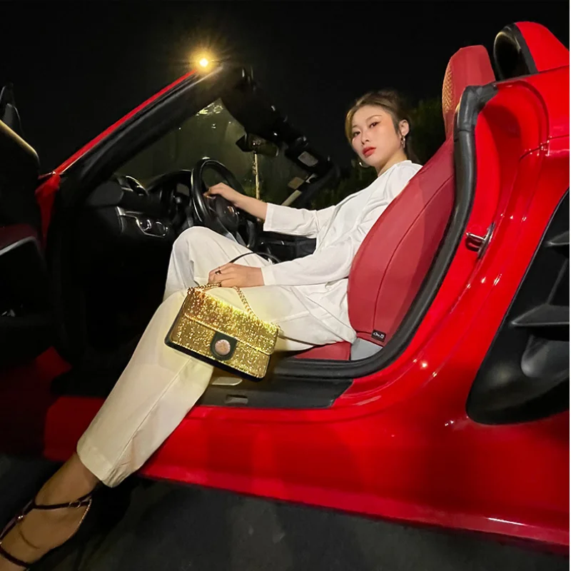 sacs carrés shoous colorés pour femmes, sac à bandoulière en tissu de fibre optique, lumière led, nouvelle mode initiée