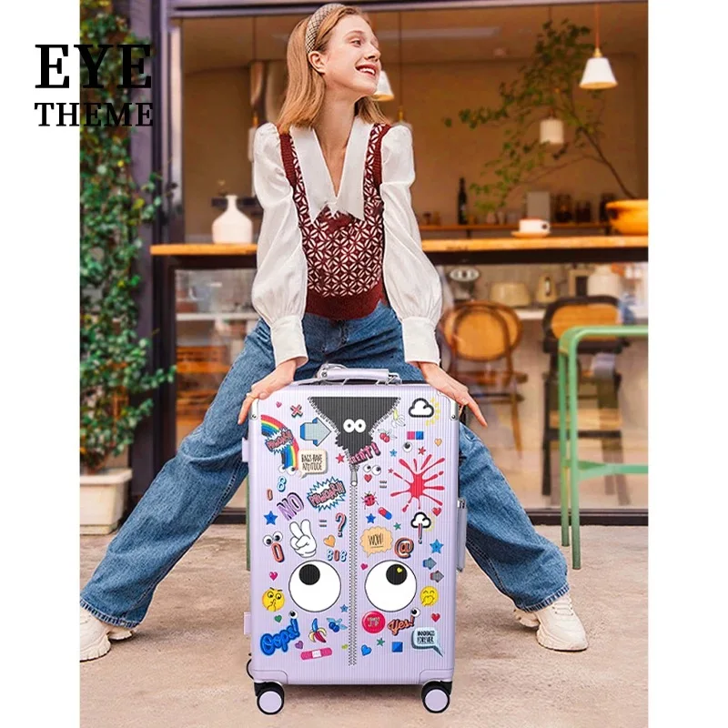bagage à grands yeux, verrouillage par mot de passe, verrouillage en douane, valise d'embarquement, valise de voyage, valise de grande capacité