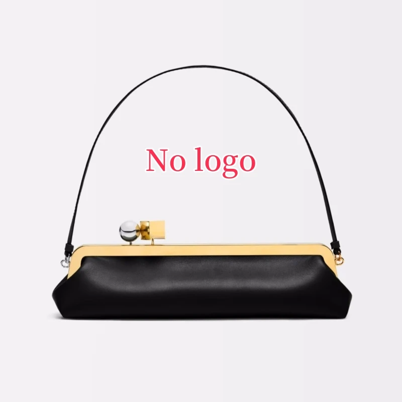 pochette longue avec bandoulière amovible, sac baguette à la mode pour femmes, sac à main à clip de luxe de styliste pour dames