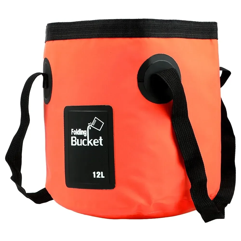 seau pliant portable de 12l pour voyage en plein air, seau d'eau pliable, bol d'évier, sac de lavage, seau de lavage de voiture multifonction pour le camping