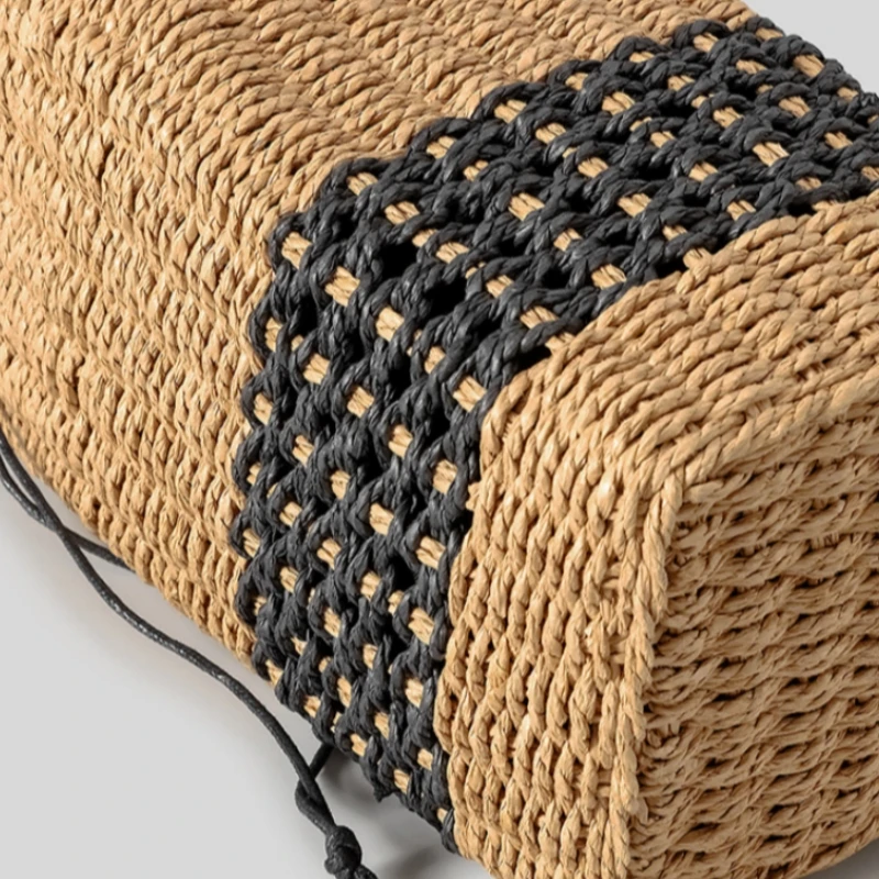 sac de paille carré d'été pour femmes, sac de plage, bohème asus vacances voyage