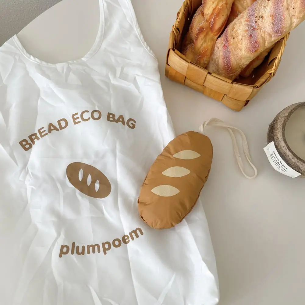 sac à provisions pliable avec porte clés, forme de baguette française créative, sac de rangement portable, sac d'épicerie réutilisable, sacs cadeaux de noël